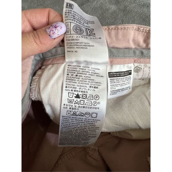 Levi's 505 Jeans Womens Size 28 Pale Pink Straight Leg Mid Rise Stretch Denim - Picture 6 of 11